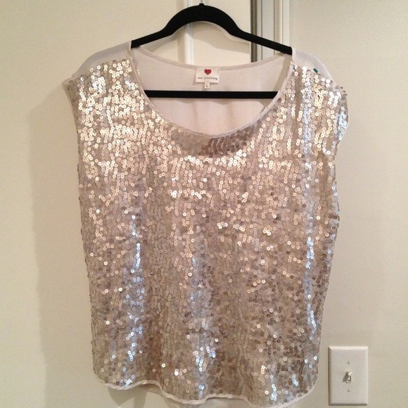 One Clothing Tops - **Hold**Cream sequin shell