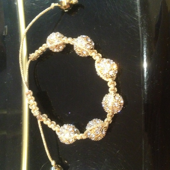 Gold Swarovski shamballa bracelet