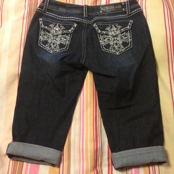 L. A. Idol Denim Bling Capris