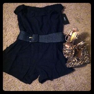 Black romper, one shoulder top bundle
