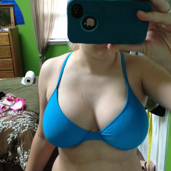 Bright blue bathing suit top