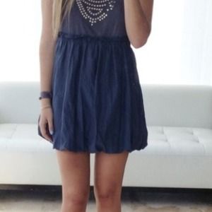 Violet baby doll dress with silver studs !