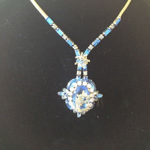 ANTIQUE Blue Crystal Necklace