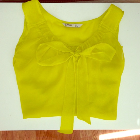 OLD NAVY Neon-ish Yellow Sheer Blouse