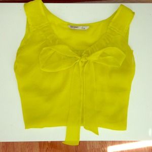 OLD NAVY Neon-ish Yellow Sheer Blouse