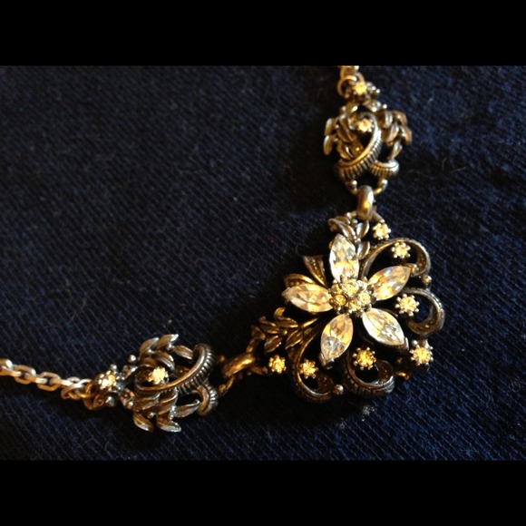 Designer CORO antique rhinestone necklace - Picture 2 of 2
