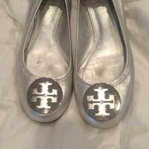 Silver Reva Tory Burch ballet flats