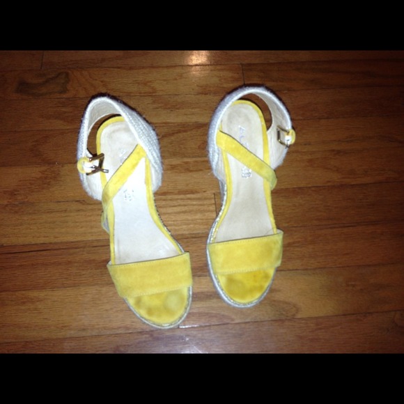 Sold!! Aldo espadrilles yellow shoes wedges