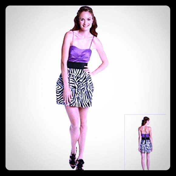 Ruby Rox purple and zebra striped dress