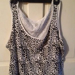 Black & White Cheetah Print Tank Top Size XXXL