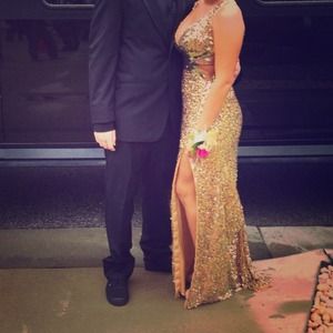 Gold Prom/ringdance dress