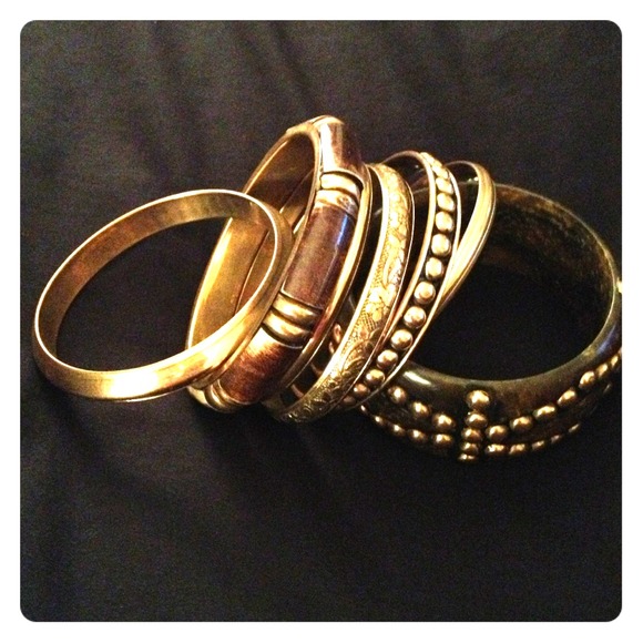 Stack of Gold and Brown bangles