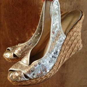 Juicy Couture sequined wedges