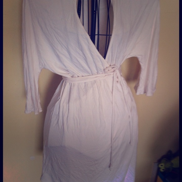 Cream colored wrap dress