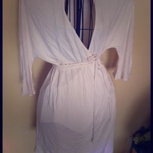 Cream colored wrap dress