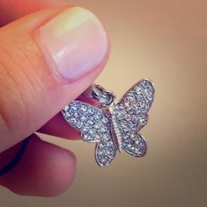 Silver Butterfly Cellphone Charm