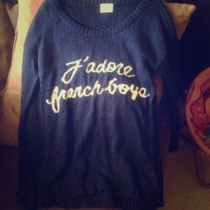 TRADED Black poppy x-small blue sweater