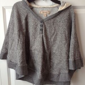 Charcoal grey poncho hoodie