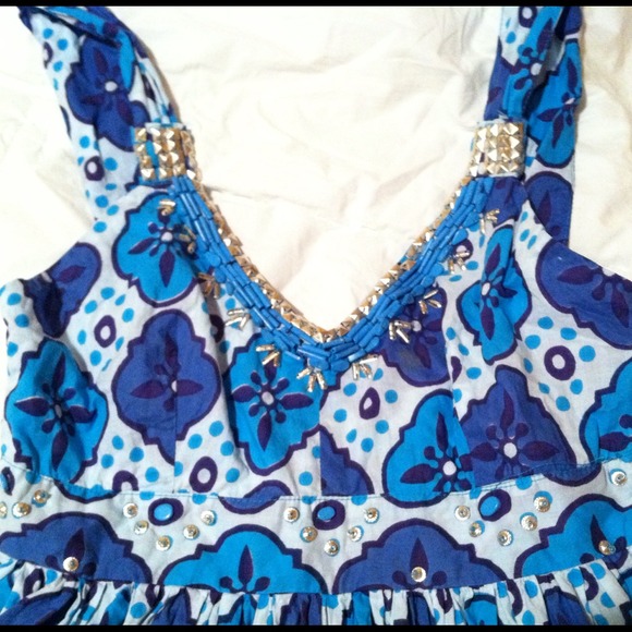 Blue pattern dress - Picture 2 of 3