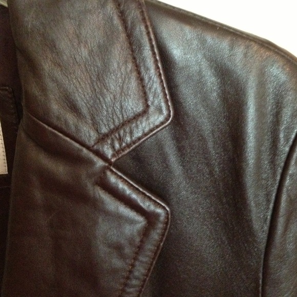 ❌❌SOLD❌❌ Brown Leather Jacket🍒HOST PICK🍒 - Picture 4 of 4