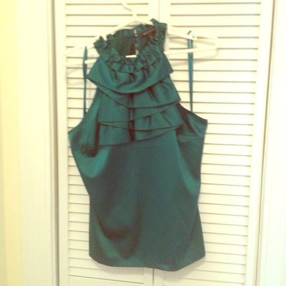 Emerald green satin top "The Limited"