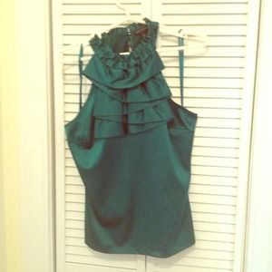 Emerald green satin top "The Limited"