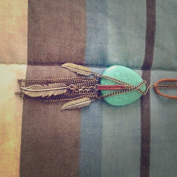 Inspired leather and chain necklace