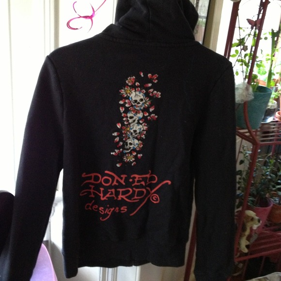 Size large Ed Hardy embellished hoodie