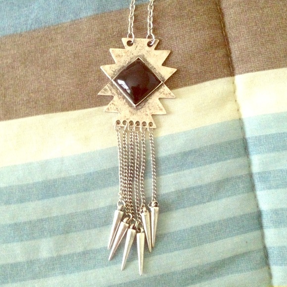 Inspired silver necklace