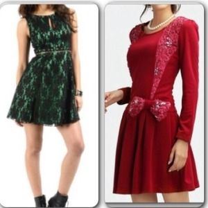 BUNDLE DEAL: Red dress and green dress