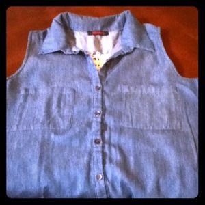 No sleeve denim shirt
