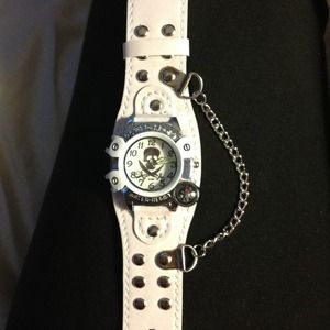 White leather watch