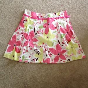 Pleated Floral Skirt