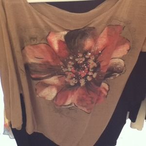 brown floral shirt