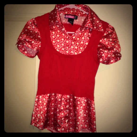 Cute shirt with attached sweater top.