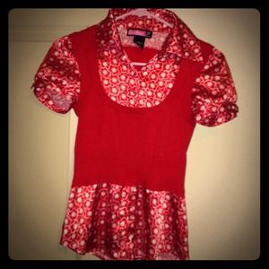 Cute shirt with attached sweater top.