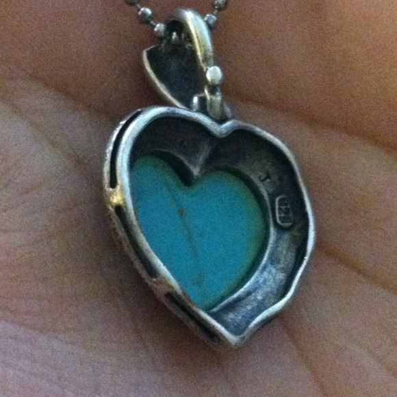 🚫Sold in bundle🚫Aqua Heart shaped .925 sterling - Picture 4 of 4