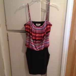 Dress with striped top