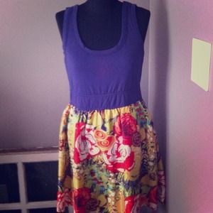 Anthropologie (fei label) knit and silk dress M