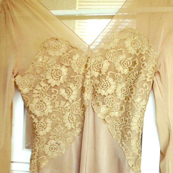 Size small. Silk and lace classic feminine top