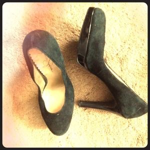 Black suede heels