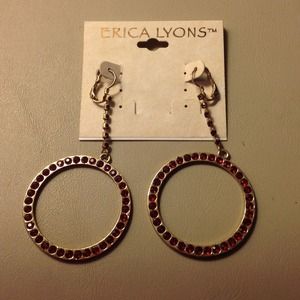 REDUCED! Erica Lyons jeweled hoop earrings PP ok!