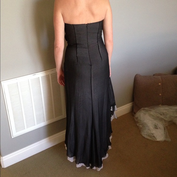 Black and white dress with shaw. Worn once REDUCED - Picture 3 of 3