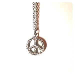 Long Peace Sign pedant necklace. Very cute!
