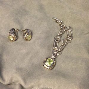 Yellow Stone Earrings and Bracelet