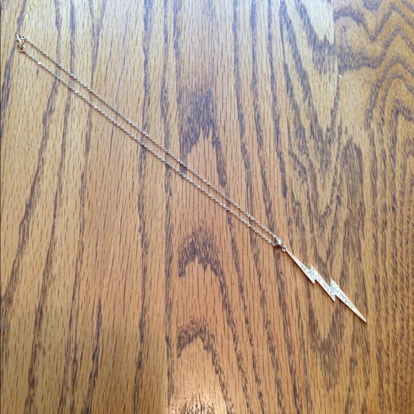 RESERVED 💝Gold lightening bolt with tiny crystals