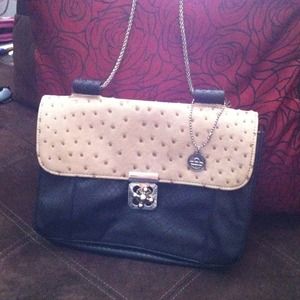 Leather like big Buddha  cross body bag with chain