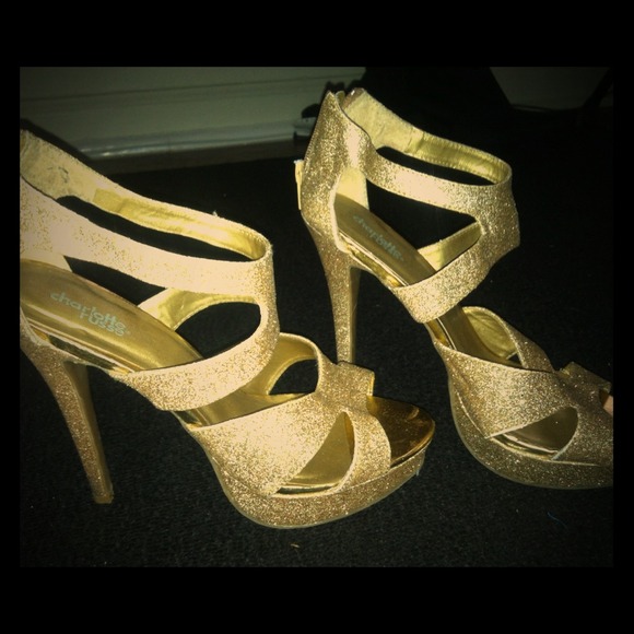 Like New Sparkly Gold Stilettos - Picture 1 of 1