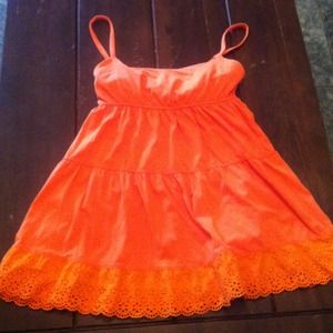 Cute long orange tank