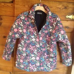 Liberty London~ Navy/print quilted cotton jacket S